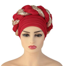 将图片加载到图库查看器，Turbans Pleated Soft Beanie Headwrap Lightweight African Hat Arab Wrap Elegant Muslim Turban Scarf Women Hijabs Hair Accessories Cap bonnet for Women
