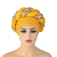 将图片加载到图库查看器，Turbans Pleated Soft Beanie Headwrap Lightweight African Hat Arab Wrap Elegant Muslim Turban Scarf Women Hijabs Hair Accessories Cap bonnet for Women

