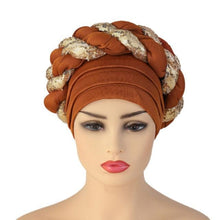 将图片加载到图库查看器，Turbans Pleated Soft Beanie Headwrap Lightweight African Hat Arab Wrap Elegant Muslim Turban Scarf Women Hijabs Hair Accessories Cap bonnet for Women
