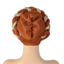 将图片加载到图库查看器，Turbans Pleated Soft Beanie Headwrap Lightweight African Hat Arab Wrap Elegant Muslim Turban Scarf Women Hijabs Hair Accessories Cap bonnet for Women
