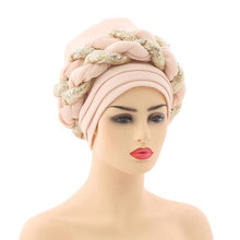 将图片加载到图库查看器，Turbans Pleated Soft Beanie Headwrap Lightweight African Hat Arab Wrap Elegant Muslim Turban Scarf Women Hijabs Hair Accessories Cap bonnet for Women
