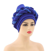将图片加载到图库查看器，Turbans Pleated Soft Beanie Headwrap Lightweight African Hat Arab Wrap Elegant Muslim Turban Scarf Women Hijabs Hair Accessories Cap bonnet for Women
