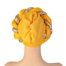 将图片加载到图库查看器，Turbans Pleated Soft Beanie Headwrap Lightweight African Hat Arab Wrap Elegant Muslim Turban Scarf Women Hijabs Hair Accessories Cap bonnet for Women
