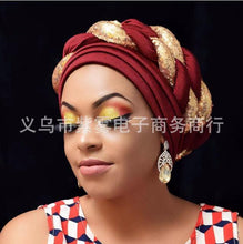 将图片加载到图库查看器，Turbans Pleated Soft Beanie Headwrap Lightweight African Hat Arab Wrap Elegant Muslim Turban Scarf Women Hijabs Hair Accessories Cap bonnet for Women
