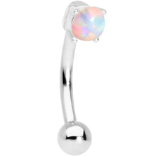 Load image into Gallery viewer, 5/16 White Synthetic Opal Fashionista Curved Eyebrow Ring
