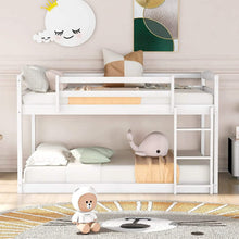 Load image into Gallery viewer, Twin Over Twin Floor Bunk Bed with Ladder
