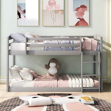 Load image into Gallery viewer, Twin Over Twin Floor Bunk Bed with Ladder
