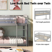 Load image into Gallery viewer, Twin Over Twin Floor Bunk Bed with Ladder
