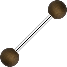 Load image into Gallery viewer, Brown Silicone Coated Acrylic Ball End Barbell Tongue Ring
