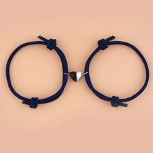 将图片加载到图库查看器，Two Halves Heart Magnetic Bracelet Steel Pendant Couple Bracelets For Friendship Bracelets Braid Rope Magnet Attraction Matching Bracelet Lover Gifts For Boyfriend And Girlfriend
