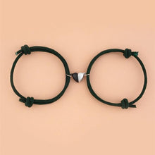 将图片加载到图库查看器，Two Halves Heart Magnetic Bracelet Steel Pendant Couple Bracelets For Friendship Bracelets Braid Rope Magnet Attraction Matching Bracelet Lover Gifts For Boyfriend And Girlfriend

