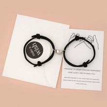 将图片加载到图库查看器，Two Halves Heart Magnetic Bracelet Steel Pendant Couple Bracelets For Friendship Bracelets Braid Rope Magnet Attraction Matching Bracelet Lover Gifts For Boyfriend And Girlfriend
