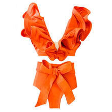 将图片加载到图库查看器，Two-Pieces Women Floral Push-Up Padded Bra Ruffles Bikini Set Swimsuit Swimwear Bathing Suit Beachwear Floral Printed Swimsuit Knotted String Triangle Bikini Tie Side High Cut Cheeky Bikini Set
