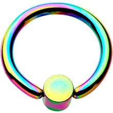 Load image into Gallery viewer, 16G 5/16 Clear Gem 3mm Disc Rainbow IP BCR Captive Ring
