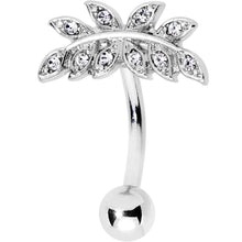 将图片加载到图库查看器，Clear Gem Sprouting Ivy Leaf Belly Ring
