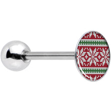 Load image into Gallery viewer, Red Green Christmas Sweater Barbell Tongue Ring
