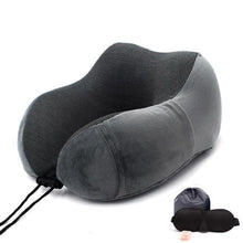 Load image into Gallery viewer, U-Shape Travel Pillow Pure Memory Foam Neck Pillow for Airplane Office Nap Cervical Pillows Flight Sleeping Head Neck Support Memory Cotton Neck Pillow Cervical Vertebra Travel Portable Noon Break Aircraft Neck Pillow For Traveling
