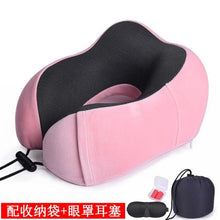 将图片加载到图库查看器，U Shaped Memory Foam Neck Pillows Soft Travel Pillow Massage Neck Pillow Sleeping Airplane Pillow Cervical Healthcare Bedding Outdoor Neck Support Pillow Headrest Travel Folding Slow Rebound Journey Trip Cushion Memory Foam Travel Pillow Neck Pillow
