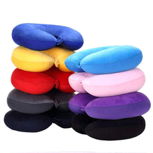 将图片加载到图库查看器，U Shaped Travel Pillow Particles Neck Car Plane Pillows Soft Cushion Home Outdoor Textile Memory Foam U-Shaped Pillow Slow Rebound Neck Pillow Nap Airplane Pillow Sleep With No Neck Pain Super Soft Memory Foam Neck Pillow Easy Washing With Removable Cover
