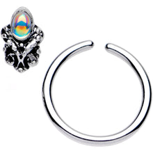 Load image into Gallery viewer, 16G 3/8 Aurora Gem Gothic Frame BCR Captive Ring
