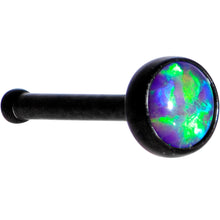 将图片加载到图库查看器，Purple 3mm Synthetic Opal Inlay Black Anodized Nose Bone
