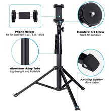 Load image into Gallery viewer, UBeesize 51" Extendable Tripod Stand with Bluetooth Remote

