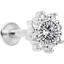将图片加载到图库查看器，1/4 Clear CZ Starflake Cartilage Tragus Earring
