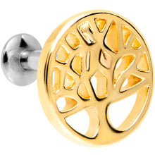 Load image into Gallery viewer, 1/4 Gold Tone Tree of Life Cutout Tragus Cartilage Earring
