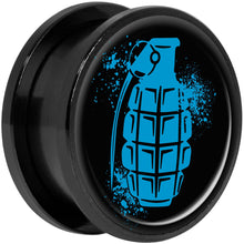 Load image into Gallery viewer, Blue Grenade Black Anodized Screw Fit Plug Set 20mm
