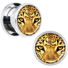 Load image into Gallery viewer, Full Color Leopard Eyes Steel Screw Fit Plug Set 00G
