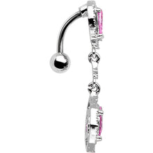 将图片加载到图库查看器，Pink Gem Twin Top Mount Dangle Belly Ring

