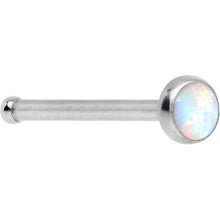 Load image into Gallery viewer, 20G White Faux Opal Nose Bone Heart Closure Ring Pack Set of 3

