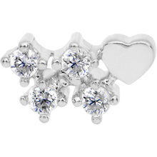 Load image into Gallery viewer, 20G Clear CZ Heart Faux Hoop L Shaped Nose Ring
