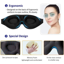 将图片加载到图库查看器，Unique 3D Contoured Cup Blindfold Concave Molded Night Sleep Mask Upgraded Eye Cover With Adjustable Strap Eye Pillow Soft Comfy Eye Shade For Nap Travel Night Shift
