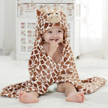 Load image into Gallery viewer, Unique Bear Shaped Baby Hooded Bathrobe Trendy Soft Baby Blanket Baby Bath Towel Cartoon Patter Towel
