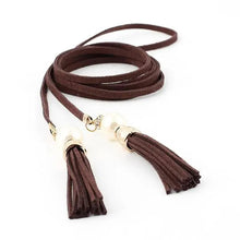 Load image into Gallery viewer, Unique Classic PU Leather Tie Strap Waist Belt For Women Modern Rope Style Design Ladies Waistbands
