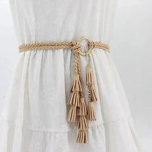 Load image into Gallery viewer, Unique Classic PU Leather Tie Strap Waist Belt For Women Modern Rope Style Design Ladies Waistbands
