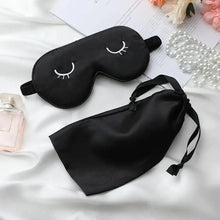 Load image into Gallery viewer, Unique Design Eyelash Embroidery Imitated Silk Sleeping Eye Masks Shading Patch Cover Blindfold With Adjustable Strap Travel Relax Eye Care Tools With Bag

