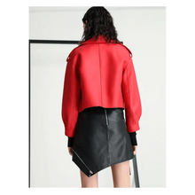 Load image into Gallery viewer, Unique Design Faux Leather Jacket Women Loose Soft Vintage Motorcycle Biker Coat Short Pu Leather Coat Female Punk Autumn Streetwear Outwear
