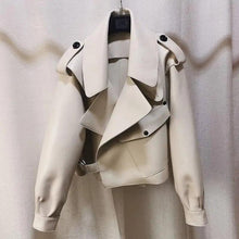 Load image into Gallery viewer, Unique Design Faux Leather Jacket Women Loose Soft Vintage Motorcycle Biker Coat Short Pu Leather Coat Female Punk Autumn Streetwear Outwear
