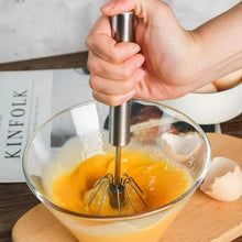 Load image into Gallery viewer, Unique Design Semi-automatic Egg Beater 304 Stainless Steel Egg Whisk Manual Hand Mixer Self Turning Egg Stirrer Kitchen Accessories Egg Tools
