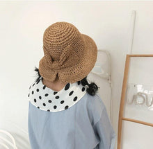 Load image into Gallery viewer, Unique Fashionable Bow Sun Hat Wide Floppy Summer Hats For Women Beach Straw Modern Bucket Hat Women's Summer Foldable Wide Breathable Outdoor Sun Hat
