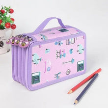 将图片加载到图库查看器，Unique Purple Cute Big 36/48/72 Holes Stationery Students Pencil Case High Quality Large Capacity Pencil Box
