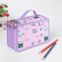 将图片加载到图库查看器，Unique Purple Cute Big 36/48/72 Holes Stationery Students Pencil Case High Quality Large Capacity Pencil Box
