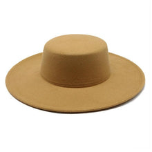 Load image into Gallery viewer, Unique Style Fedora Hats For Women Retro New Trendy Wide Brim Cap For Summer Party Women's Hat Big Fedora Hat Luxury Wedding Hats Flat Top Hat
