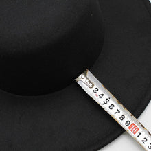 Load image into Gallery viewer, Unique Style Fedora Hats For Women Retro New Trendy Wide Brim Cap For Summer Party Women's Hat Big Fedora Hat Luxury Wedding Hats Flat Top Hat
