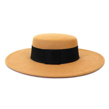 Load image into Gallery viewer, Unique Style Fedora Hats For Women Retro New Trendy Wide Brim Cap For Summer Party Women's Hat Big Fedora Hat Luxury Wedding Hats Flat Top Hat
