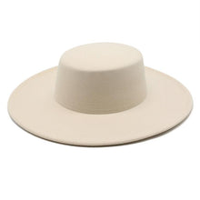 Load image into Gallery viewer, Unique Style Fedora Hats For Women Retro New Trendy Wide Brim Cap For Summer Party Women's Hat Big Fedora Hat Luxury Wedding Hats Flat Top Hat
