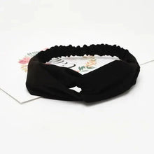 将图片加载到图库查看器，Unique Style Women's Soft Solid Print Headbands Vintage Cross Knot Elastic Hairbands Bandanas Girls Hair Bands Hair Accessories

