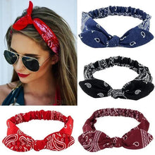 将图片加载到图库查看器，Unique Style Women's Soft Solid Print Headbands Vintage Cross Knot Elastic Hairbands Bandanas Girls Hair Bands Hair Accessories
